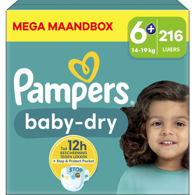 Pampers Pampers - Baby Dry - Maat 6+ - Mega Maandbox - 216 luiers