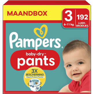 Pampers Pampers - Baby Dry Pants - Maat 3 - Maandbox - 192 luierbroekjes