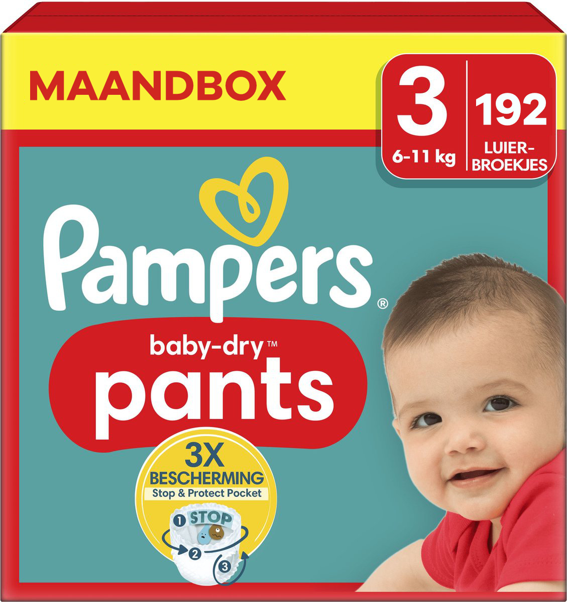 Pampers - Baby Dry Pants - Maat 3 - Maandbox - 192 luierbroekjes