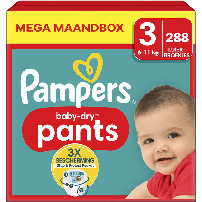 Pampers Pampers - Baby Dry Pants - Maat 3 - Mega Maandbox - 288 luierbroekjes