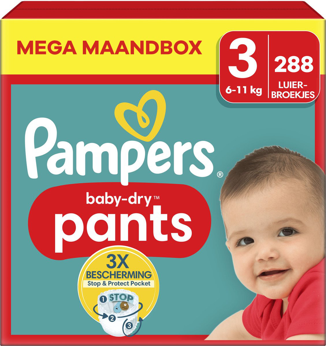 Pampers  Baby Dry Pants - Maat 3 - Mega Maandbox - 288 luierbroekjes