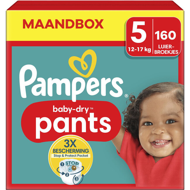 Pampers - Baby Dry Pants - Maat 5 - Maandbox - 160 stuks - 12/17KG