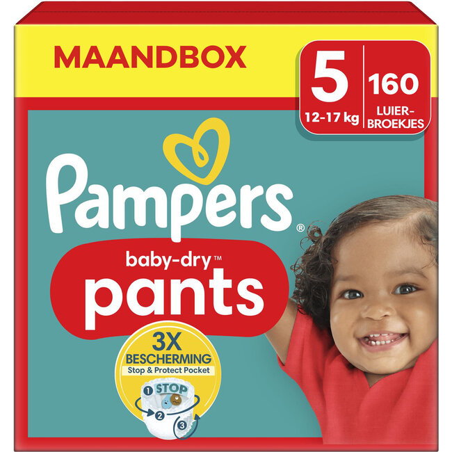 Pampers Pampers - Baby Dry Pants - Maat 5 - Maandbox - 160 stuks - 12/17KG