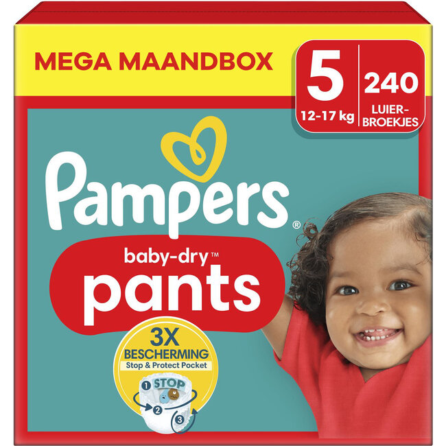 Pampers - Baby Dry Pants - Maat 5 - Mega Maandbox - 240 stuks - 12/17 KG