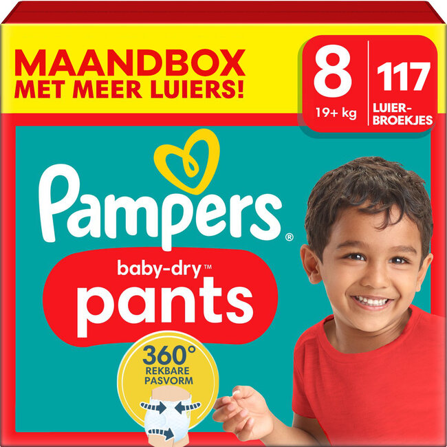 Pampers - Baby Dry Pants - Maat 8 - Maandbox - 117 luierbroekjes