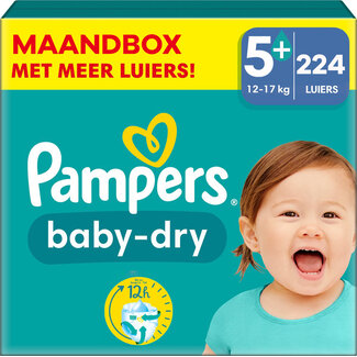 Pampers Pampers - Baby Dry - Maat 5+ - Maandbox- 224 stuks - 12/17 KG