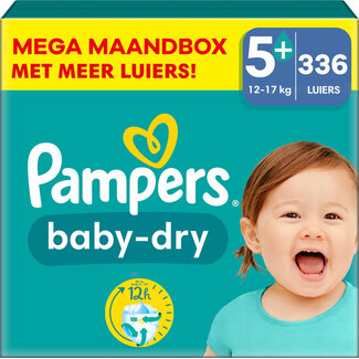 Pampers Pampers - Baby Dry - Maat 5+ - Mega Maandbox- 336 stuks - 12/17 KG