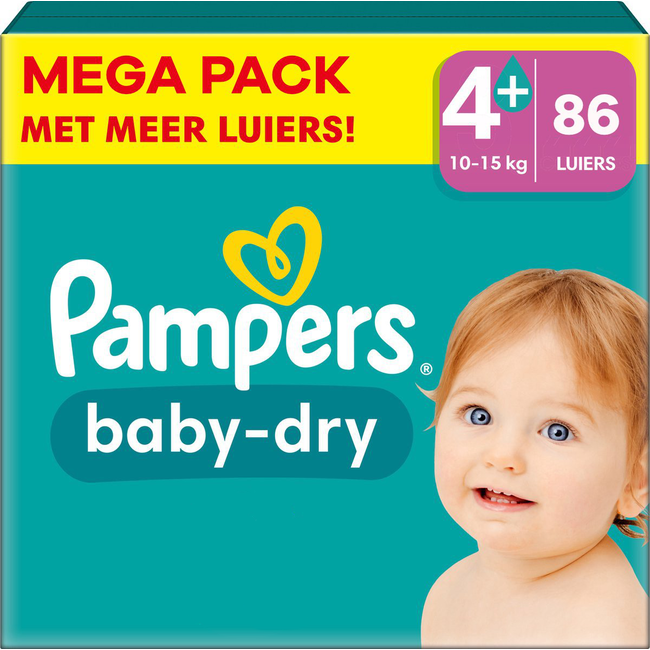 Pampers Pampers - Baby Dry - Maat 4+ - Mega Pack - 86 stuks - 10/15 KG