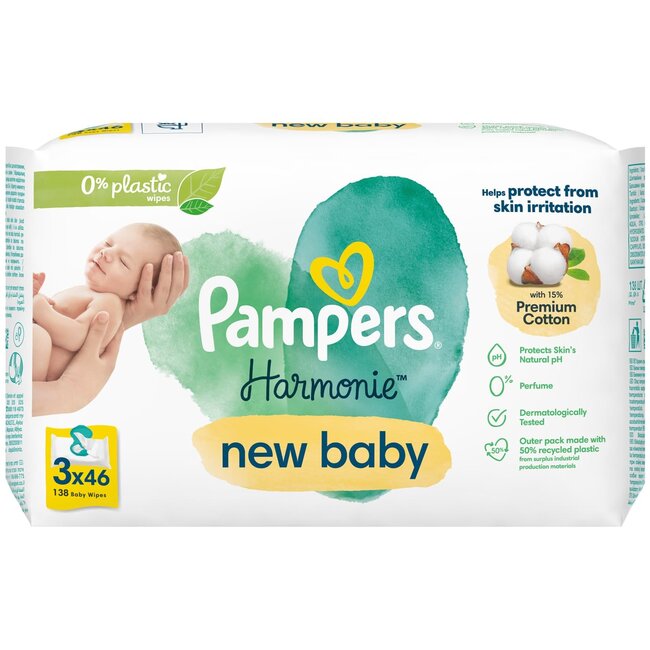 Pampers Pampers - Harmonie New Baby - Billendoekjes - 138 doekjes - 3 x 46