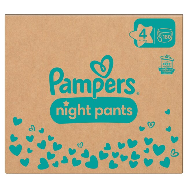 Pampers - Night Pants - Maat 4 - Maandbox - 180 stuks - 9/15 KG