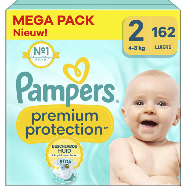 Pampers Pampers - Premium Protection - Maat 2 - Mega Pack - 162 luiers - 4/8 KG