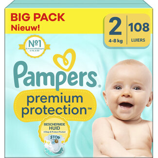 Pampers Pampers - Premium Protection - Maat 2 - Big Pack - 108 luiers - 4/8 KG