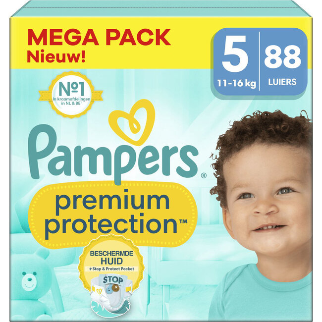 Pampers Pampers - Premium Protection - Maat 5 - Mega Pack - 88 luiers - 11/16 KG