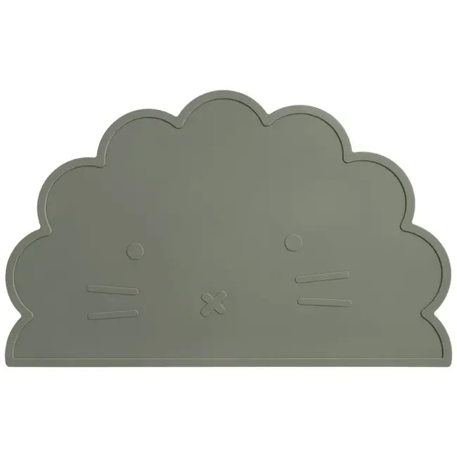 Dutsi - 2-Pack Siliconen Placemat Baby Leeuw - Mosterdgeel & Sage