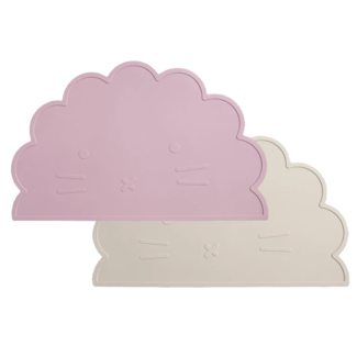 Dutsi Dutsi - 2-Pack Siliconen Placemat Baby Leeuw - Zachtroze & Beige