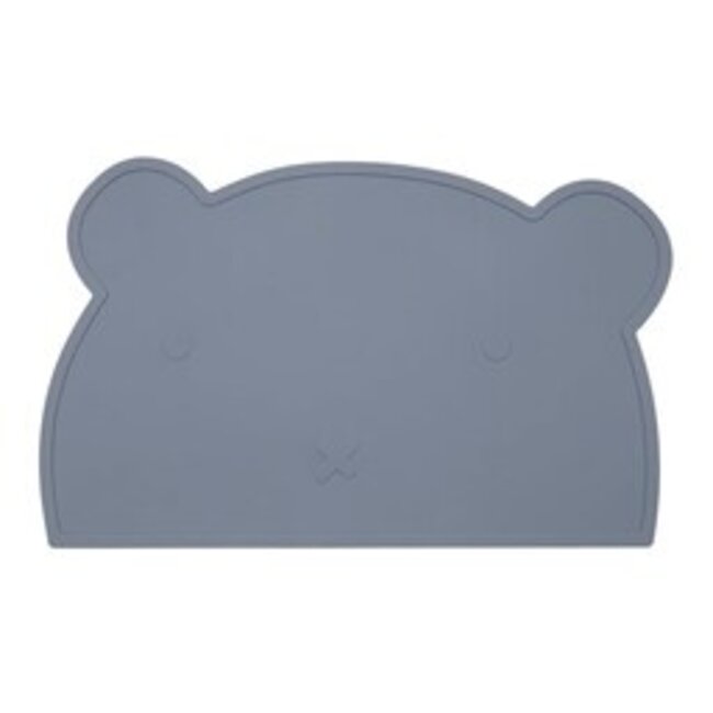 Dutsi - 2-Pack Siliconen Placemat Baby Beertje - Taupe & Pastelblauw