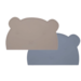 Dutsi Dutsi - 2-Pack Siliconen Placemat Baby Beertje - Taupe & Pastelblauw