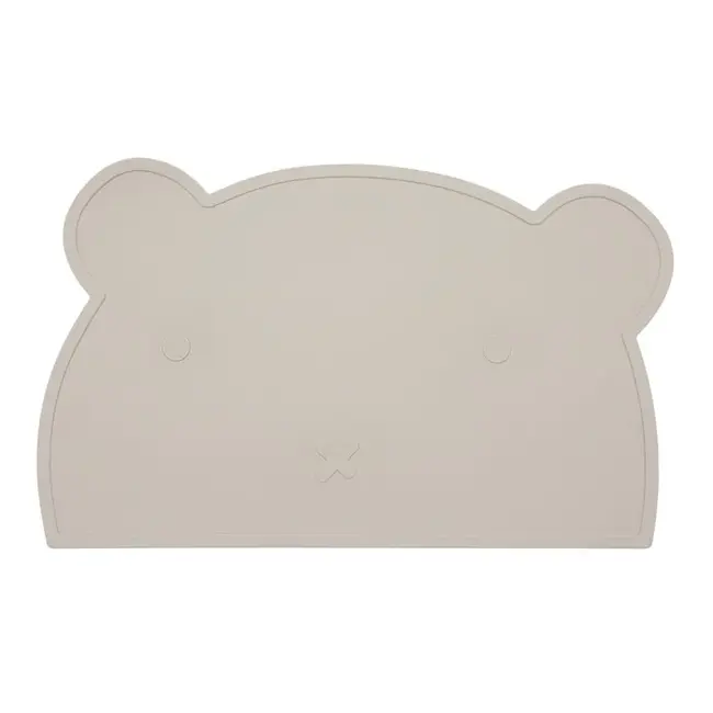 Dutsi - 2-Pack Siliconen Placemat Baby Beertje - Beige & Grijsblauw