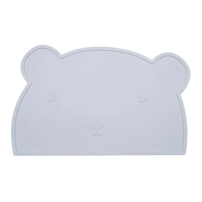 Dutsi - 2-Pack Siliconen Placemat Baby Beertje - Beige & Grijsblauw