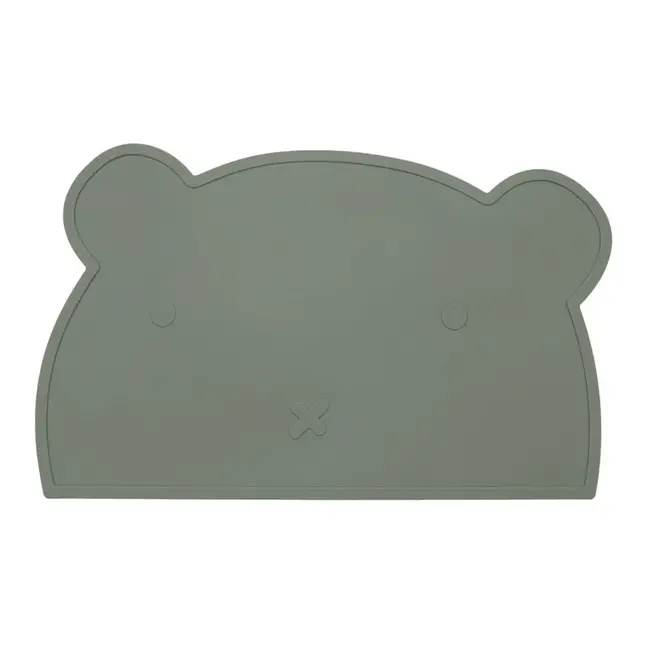 Dutsi - 2-Pack Siliconen Placemat Baby Beertje - Mosterdgeel & Sage