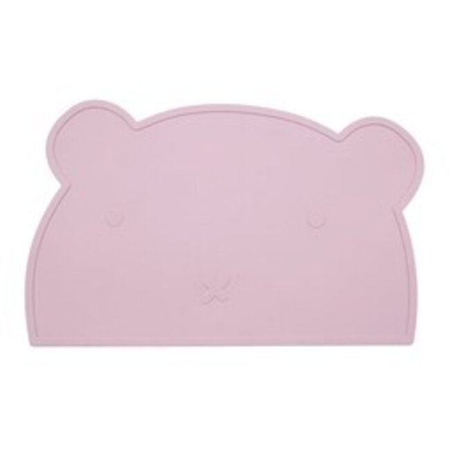 Dutsi - 2-Pack Siliconen Placemat Baby Beertje - Zachtroze & Beige