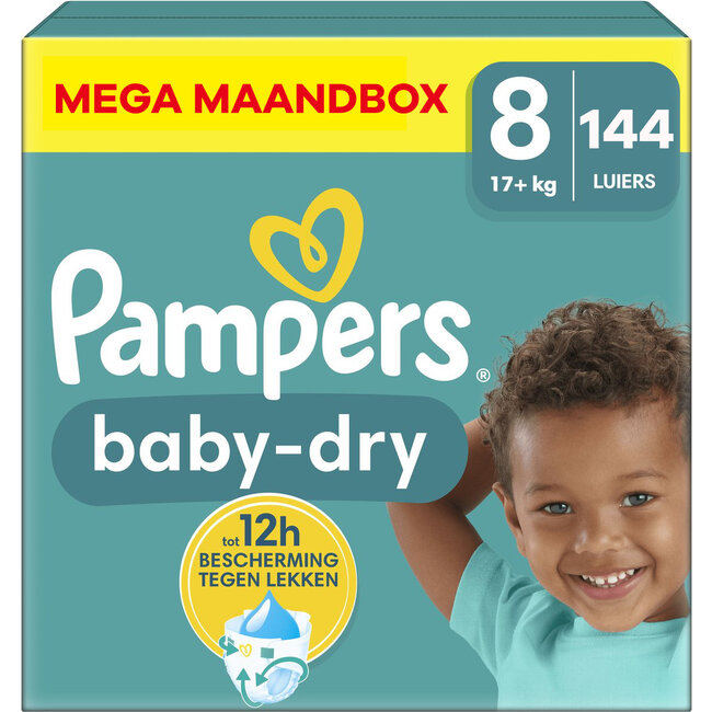 Pampers Pampers - Baby Dry - Maat 8 - Mega Maandbox - 144 luiers - 17+ KG
