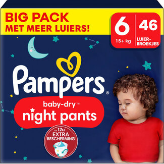 Pampers Pampers - Baby Dry Night Pants - Maat 6 - Big Pack - 46 luierbroekjes