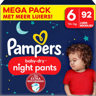 Pampers Pampers - Baby Dry Night Pants - Maat 6 - Mega Pack - 92 luierbroekjes