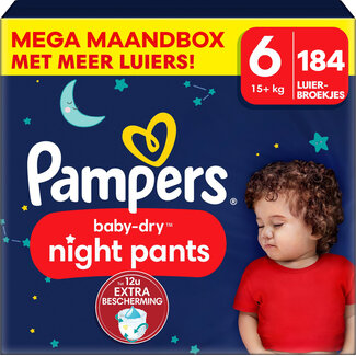 Pampers Pampers - Baby Dry Night Pants - Maat 6 - Mega Maandbox - 184 luierbroekjes