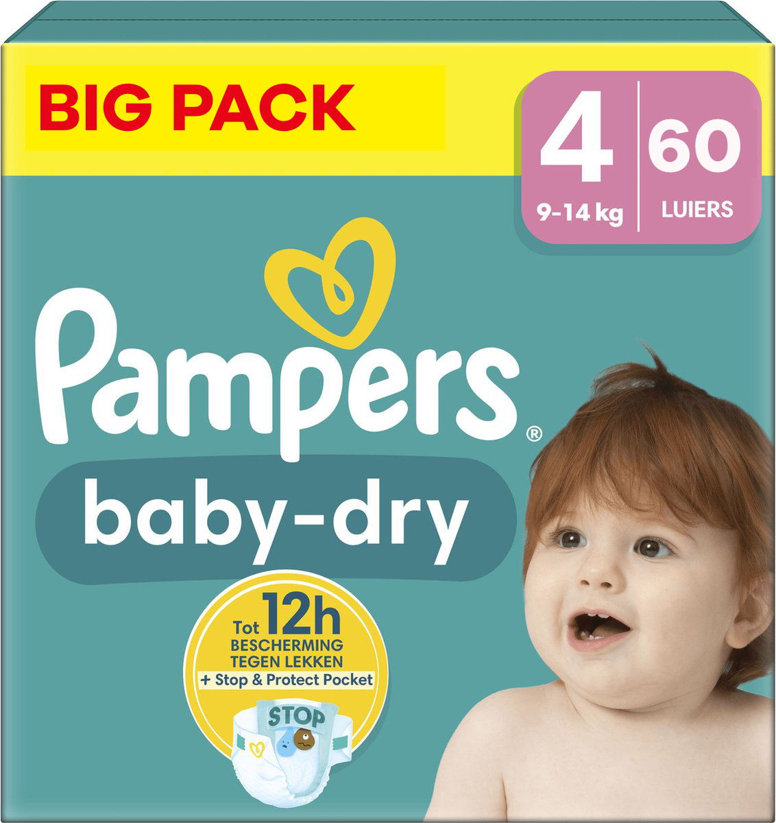 Pampers  Baby Dry - Maat 4 - Big Pack - 60 stuks - 9/14 KG