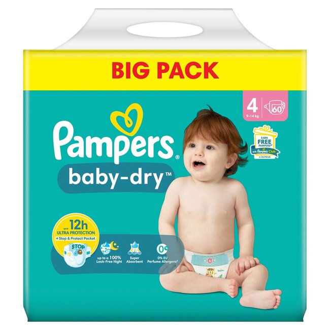 Pampers - Baby Dry - Maat 4 - Maandbox - 180 stuks - 9/14 KG