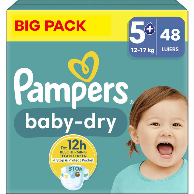 Pampers - Baby Dry - Maat 5+ - Big Pack - 48 stuks - 12/17 KG