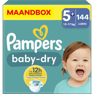 Pampers Pampers - Baby Dry - Maat 5+ - Maandbox - 144 stuks - 12/17 KG