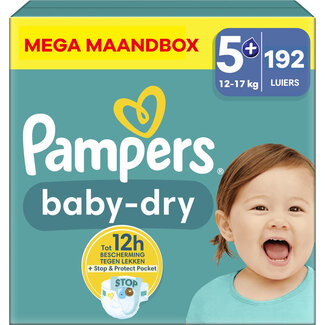 Pampers Pampers - Baby Dry - Maat 5+ - Mega Maandbox - 192 stuks - 12/17 KG