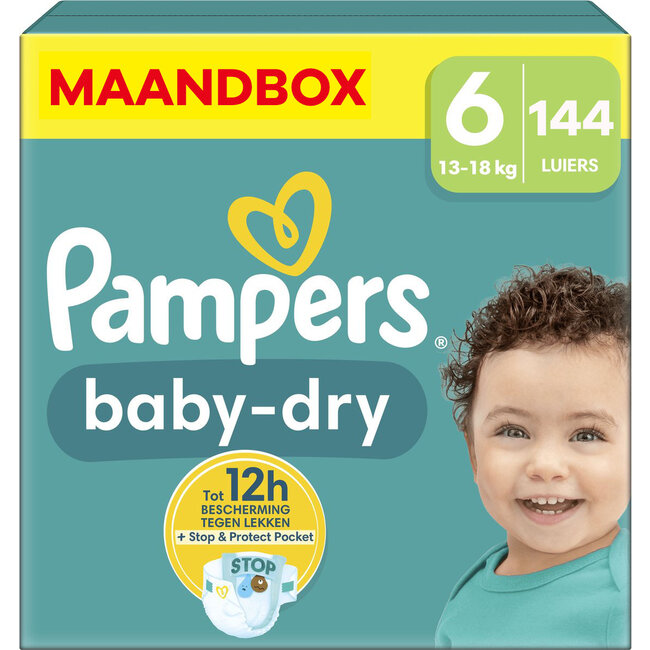 Pampers Pampers - Baby Dry - Maat 6 - Maandbox- 144 luiers - 13/18 KG