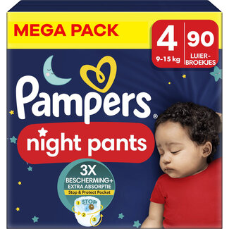 Pampers Pampers - Night Pants - Maat 4 - Mega Pack - 90 stuks - 9/15 KG