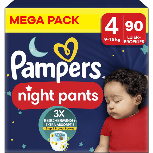 Pampers Pampers - Night Pants - Maat 4 - Mega Pack - 90 stuks - 9/15 KG