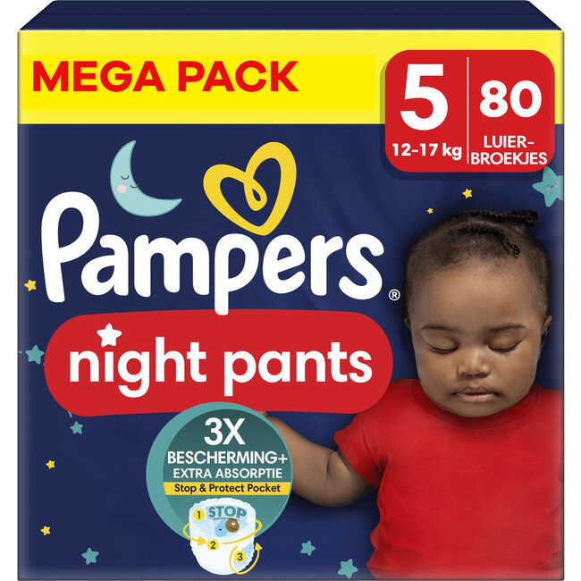 Pampers Pampers - Night Pants - Maat 5 - Mega Pack - 80 stuks - 12/17 KG