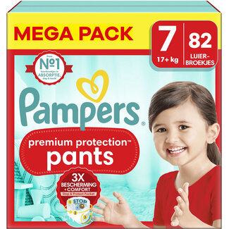 Pampers Pampers - Premium Protection Pants - Maat 7 - Mega Pack - 82 stuks - 17+ KG