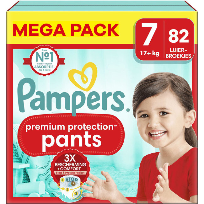 Pampers - Premium Protection Pants - Maat 7 - Mega Pack - 82 stuks - 17+ KG