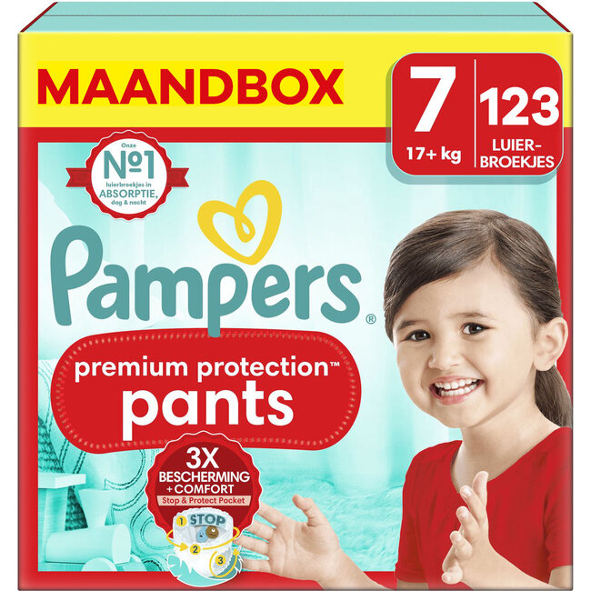 Pampers Pampers - Premium Protection Pants - Maat 7 - Maandbox - 123 stuks - 17+ KG