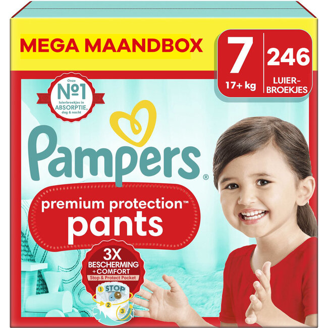 Pampers - Premium Protection Pants - Maat 7 - Mega Maandbox - 246 stuks - 17+ KG