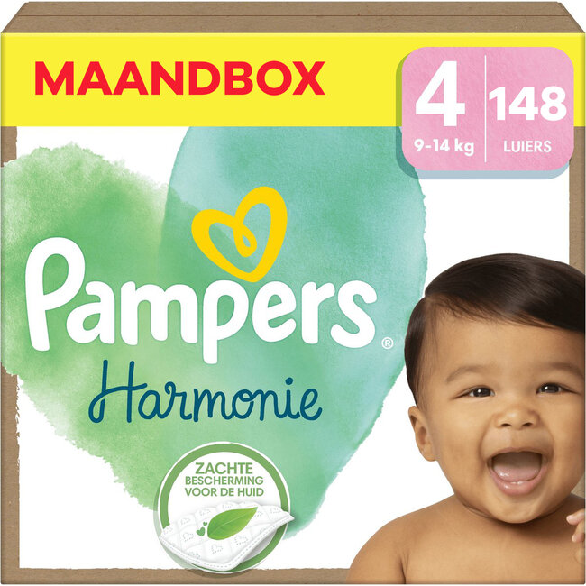 Pampers Pampers - Harmonie - Maat 4 - Maandbox - 148 stuks - 9/14 KG