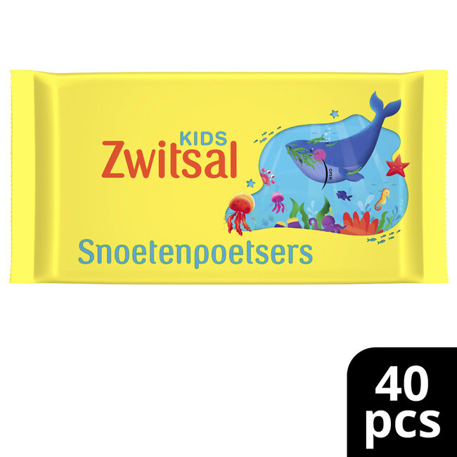 Zwitsal - Kids - Snoetenpoetsers - Dieren - 1 x 40 stuks