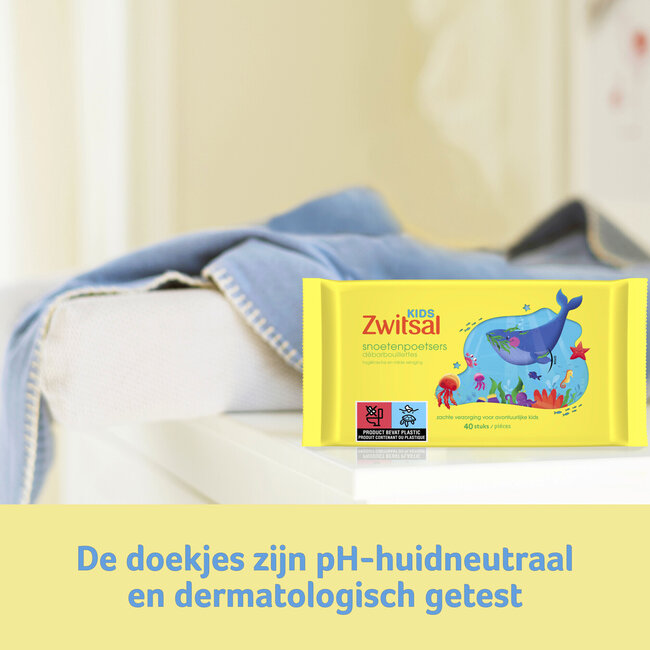 Zwitsal - Kids - Snoetenpoetsers - Dieren - 3 x 40 stuks