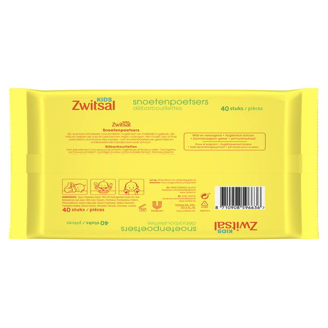 Zwitsal - Kids - Snoetenpoetsers - Dieren - 3 x 40 stuks