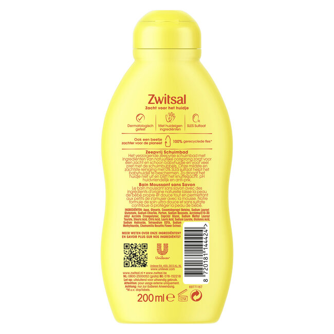 Zwitsal - Zeepvrij Schuimbad - 200 ml