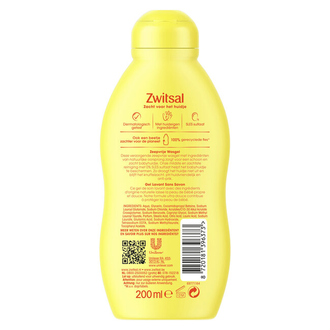 Zwitsal - Zeepvrije Wasgel - 200 ML