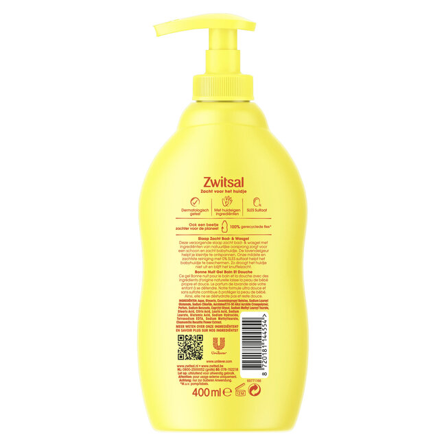 Zwitsal - Slaap Zacht - Bad & Wasgel - Lavendel - 400ml