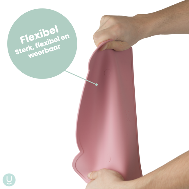 Dutsi - 2-Pack Siliconen Placemat Baby Beertje - Mosterdgeel & Sage